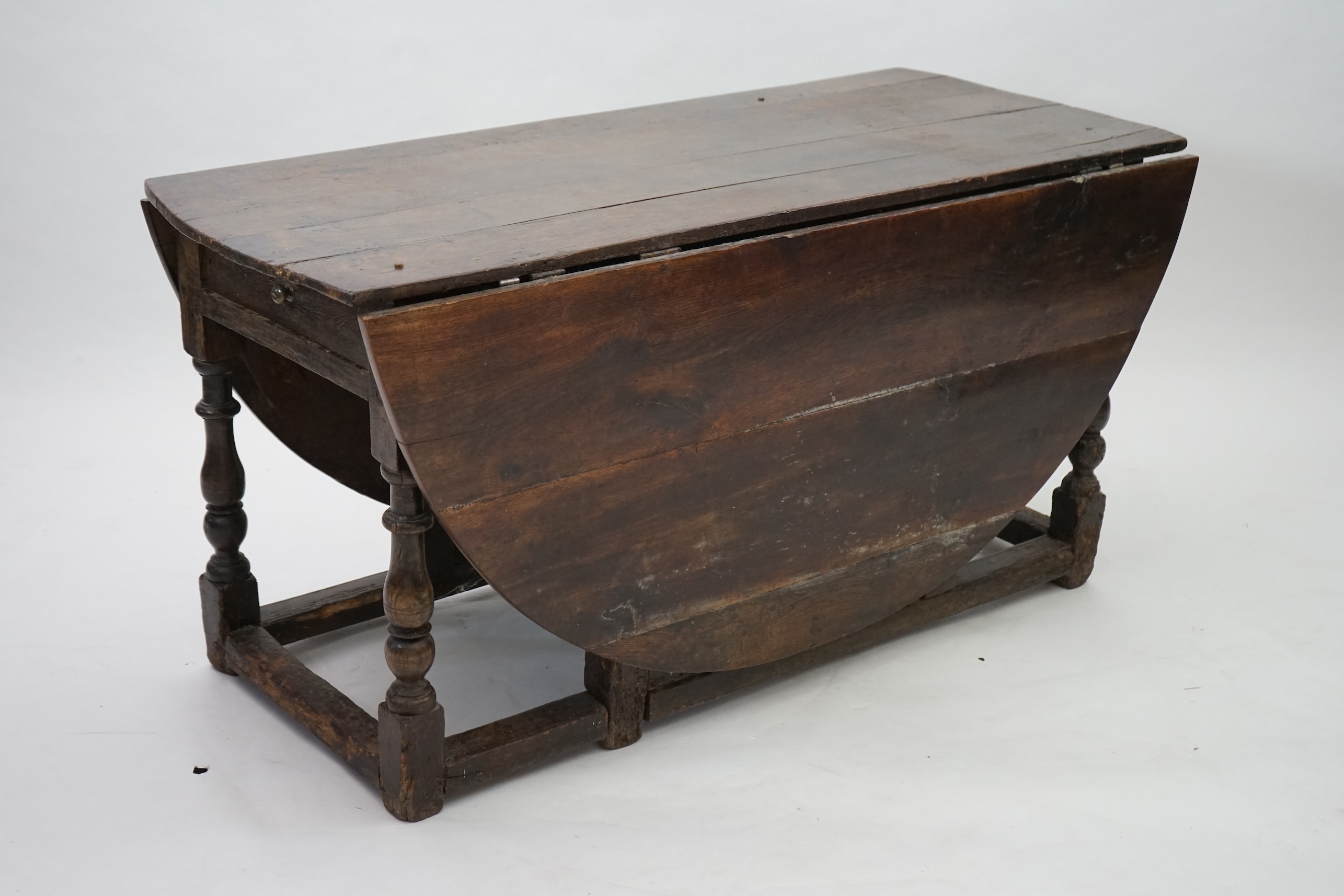 A 17th century and later oak gateleg table